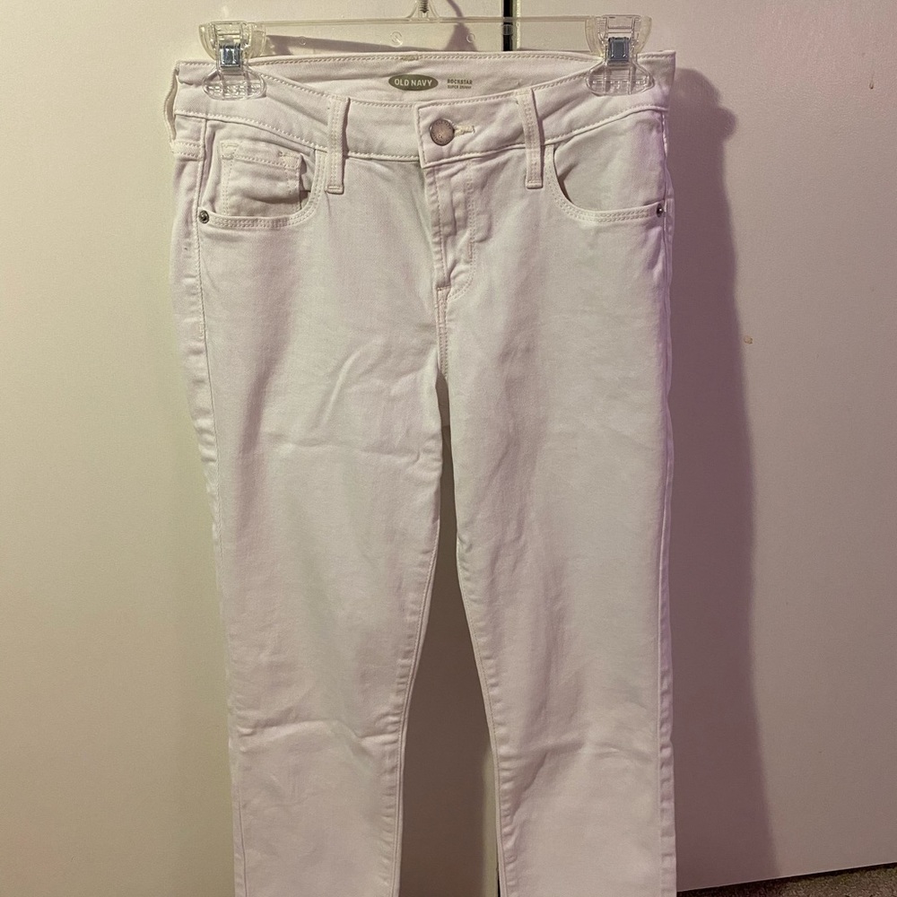 Old Navy Rockstar Super Skinny white denim jeans